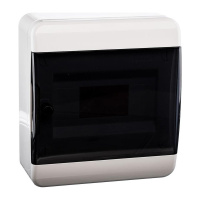 Щит навесной 8 мод. IP41, прозрачная черная дверца