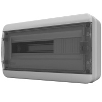 Щит навесной 18 мод. IP65, прозрачная черная дверца