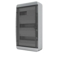 Щит навесной 36 мод. IP65, прозрачная черная дверца